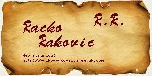 Racko Raković vizit kartica